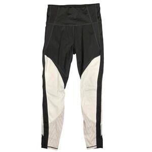 Athleta Black White Panel‎ Mesh Leggings Athletic Workout Pants Womens Size S